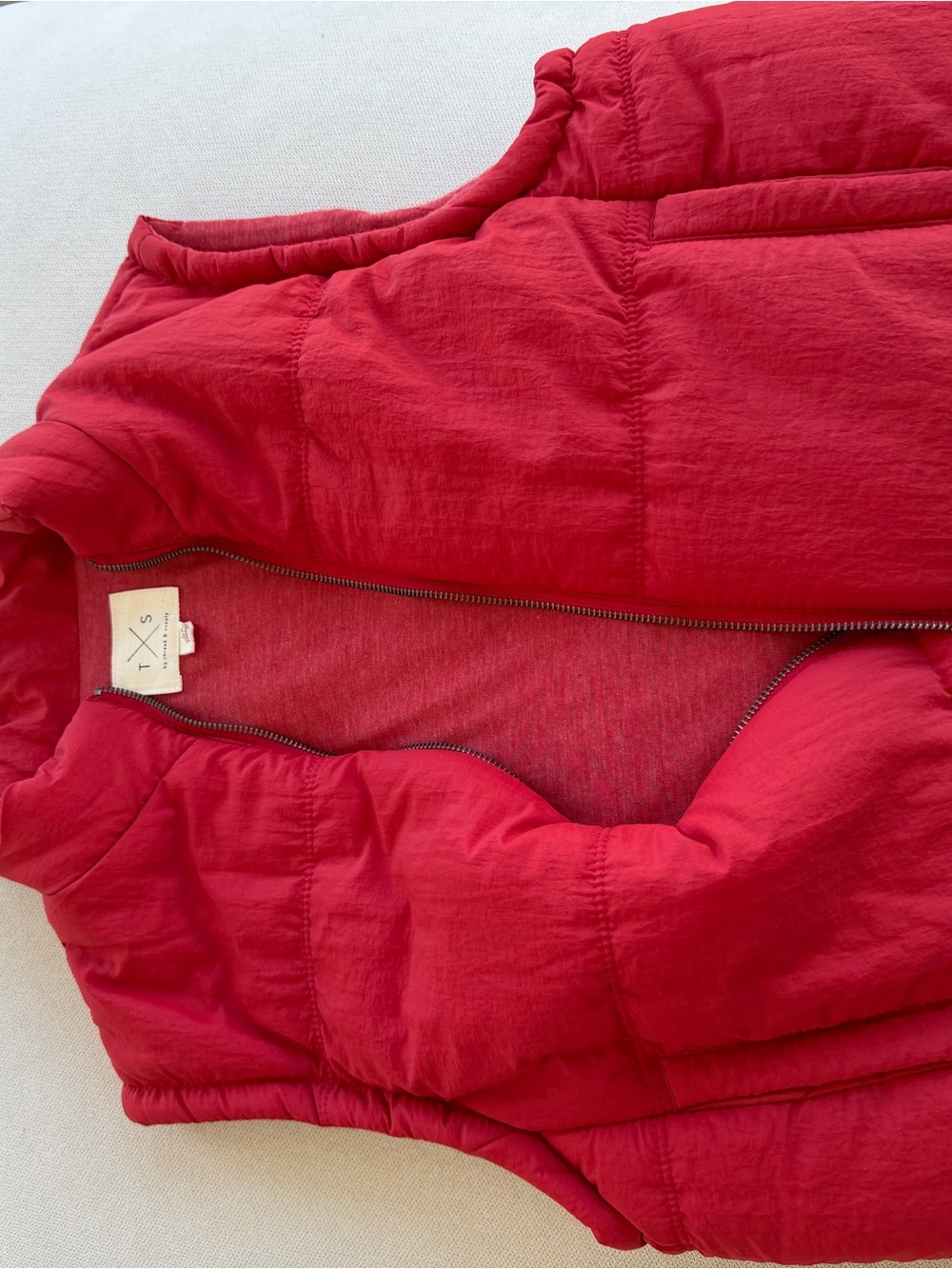 Thread & Supply Bright Red Lightweight Puffer Vest